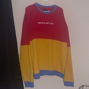 “Trying My Best” Colorblock Crewneck Sweatshirt